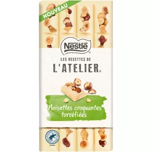 White chocolate tablet roasted crunchy hazelnuts 150g - LES RECETTES DE L’ATELIER NESTLÉ