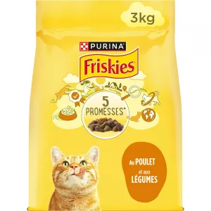 Trockenfutter für ausgewachsene Katzen mit Huhn und Gemüse 3 kg - FRISKIES