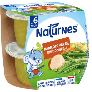 Plato bebé A partir de 6 meses Judías verdes y pavo Pavo 2x190g - NESTLE