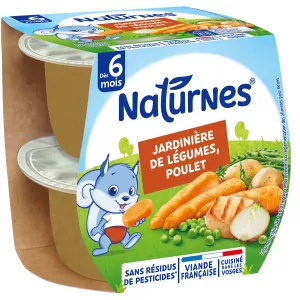 Baby dish from 6 months Naturnes Vegetable and Chicken Planter 2x190g - NESTLE
