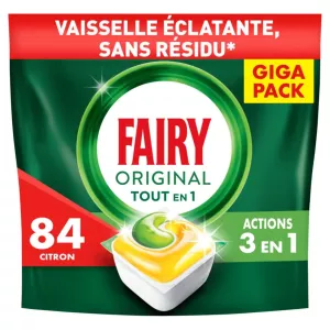 Capsules Lave Vaisselle Tout en 1 au Citron x84 -FAIRY