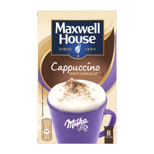 Sabor Cappuccino Chocolate Milka X8 Stick 154g - MAXWELL HOUSE