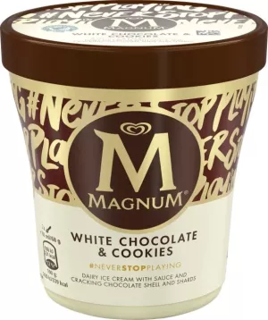 Glace en pot chocolat blanc & cookies 440ml - MAGNUM