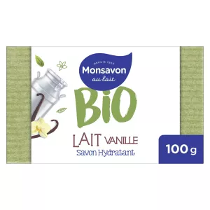 Savon hydratant senteur Lait de Vanille Bio 100g - MONSAVON