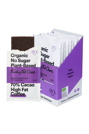 Thanh sô cô la hữu cơ hương vị cà phê, x10 - FUNKY FAT CHOC