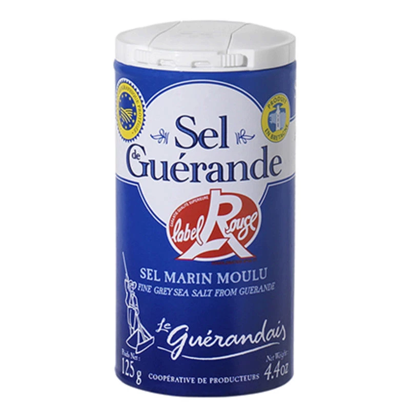 Sal marina molida etiqueta roja 125g - LE GUÉRANDAIS