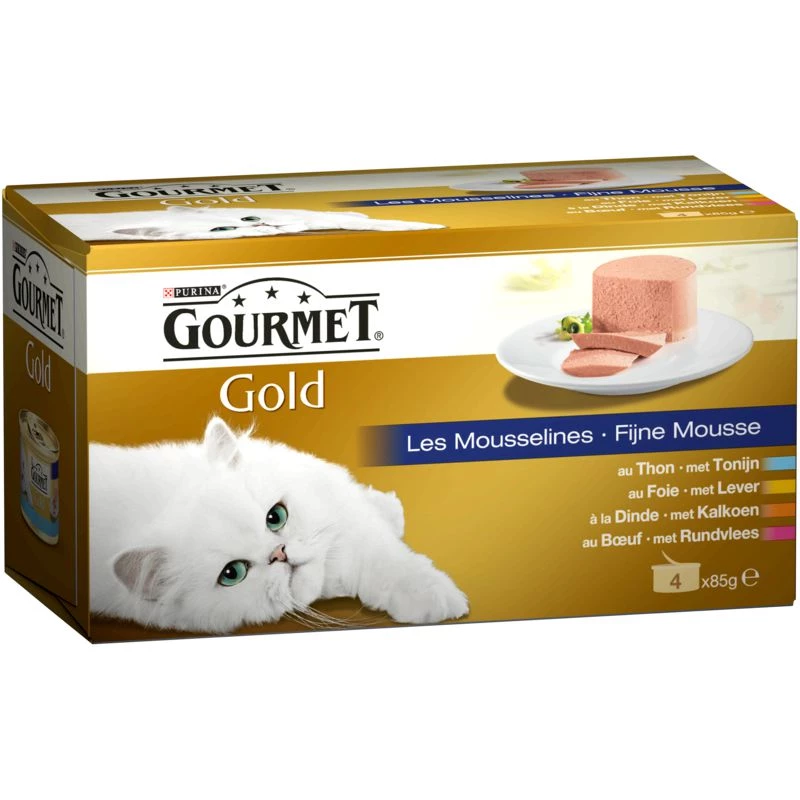 Gold les Mousselines Gourmet kattenvoer 4x85g - PURINA