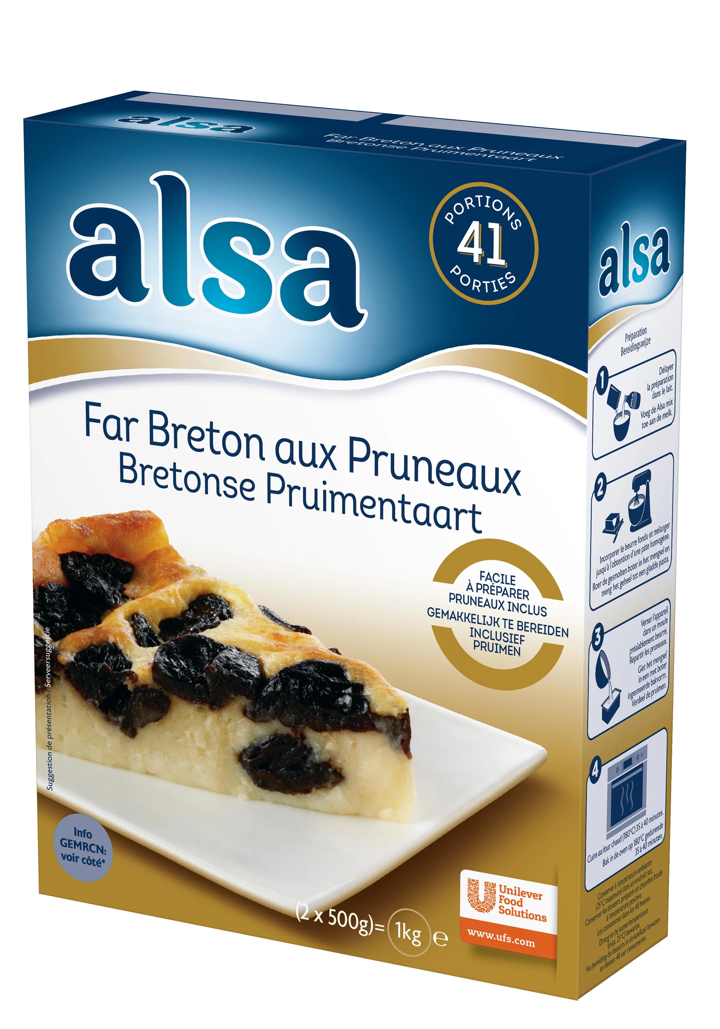 Alsa Far Breton Aux Pruneaux 1kg 41 Portions