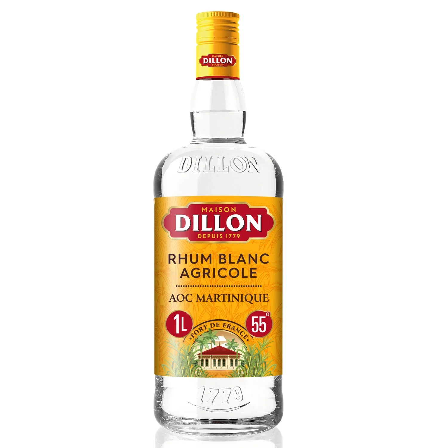 Agricultural white rum A.O.C. from Martinique 1 L - DILLON