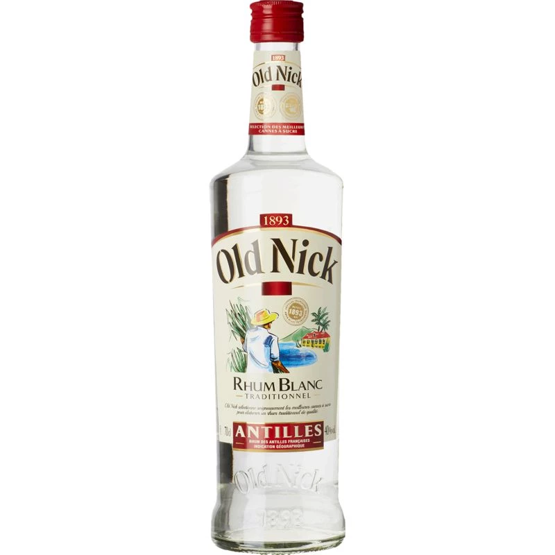 Rhum Blanc Traditionnel de Antilles, 40°, bouteille de 70cl - OLD NICK