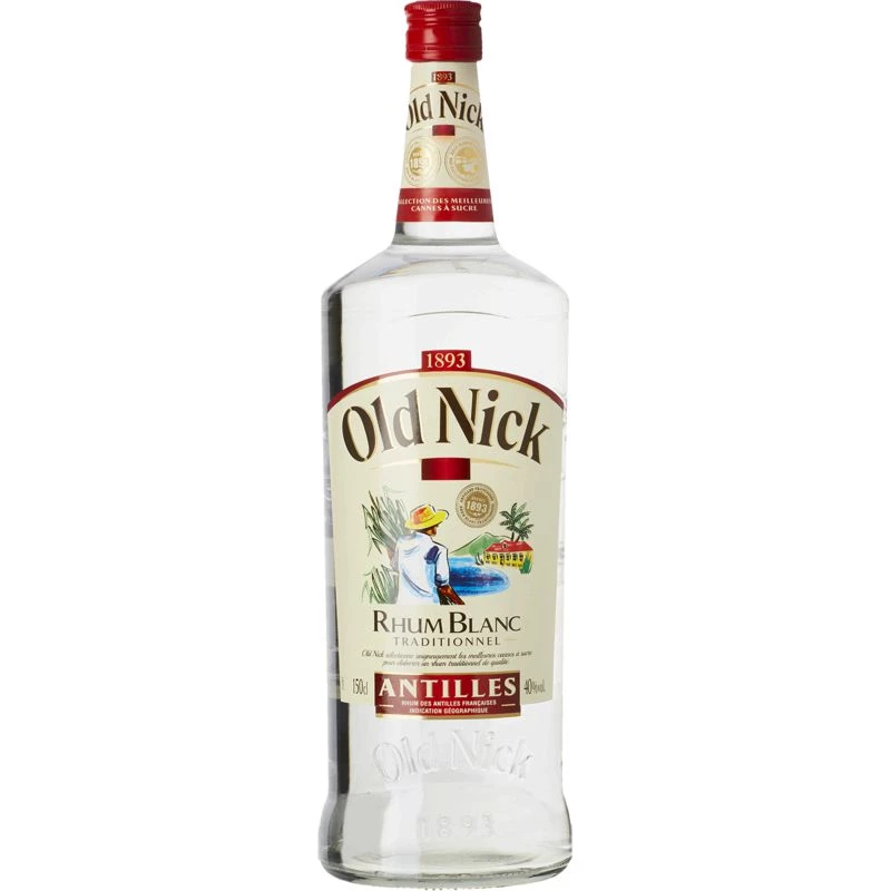 Traditional White Rum from the Antilles, 40°, 1.5l bottle - OLD NICK