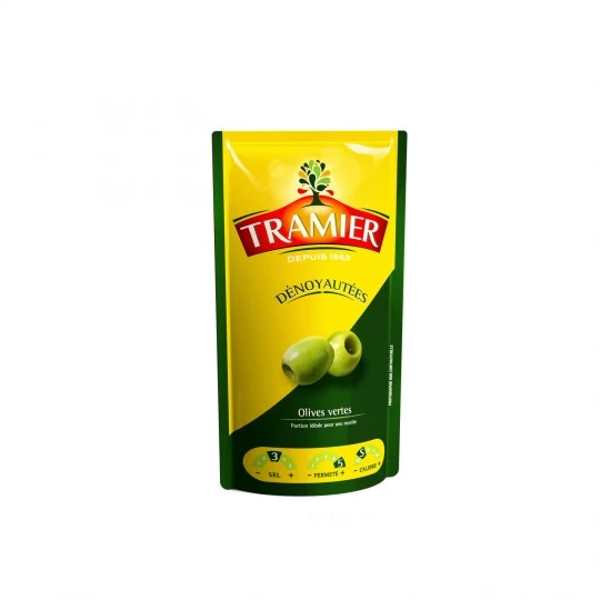 Groene olijven zonder pit, 100 g - TRAMIER
