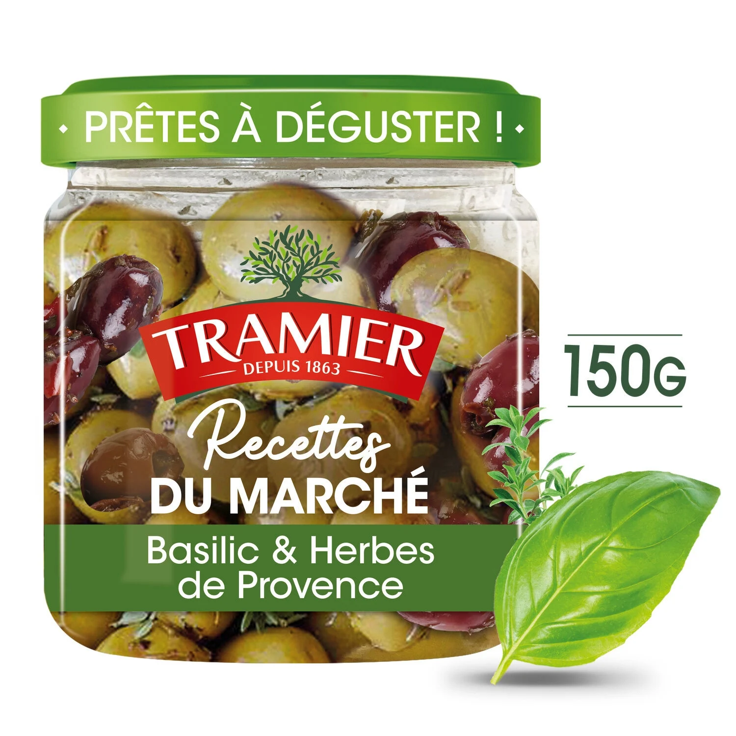 Olives Market Recipes Basil And Herbs 150g - Tramier