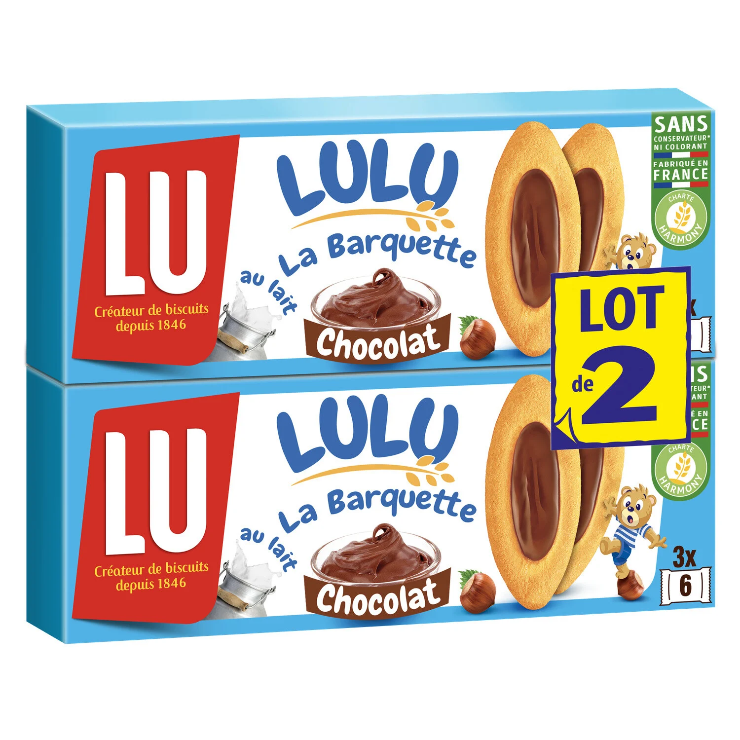 La Barquette Lulu Chocolate Biscuits 2x120g - Lu