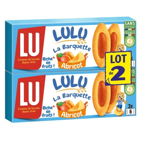 Apricot Biscuits La Barquette Lulu 2x120g - Lu