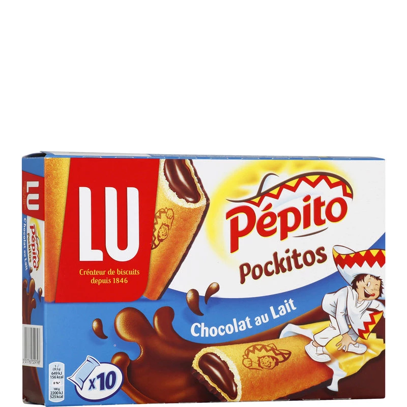 Biscuits Pépito Pockitos chocolat au lait 295g - LU