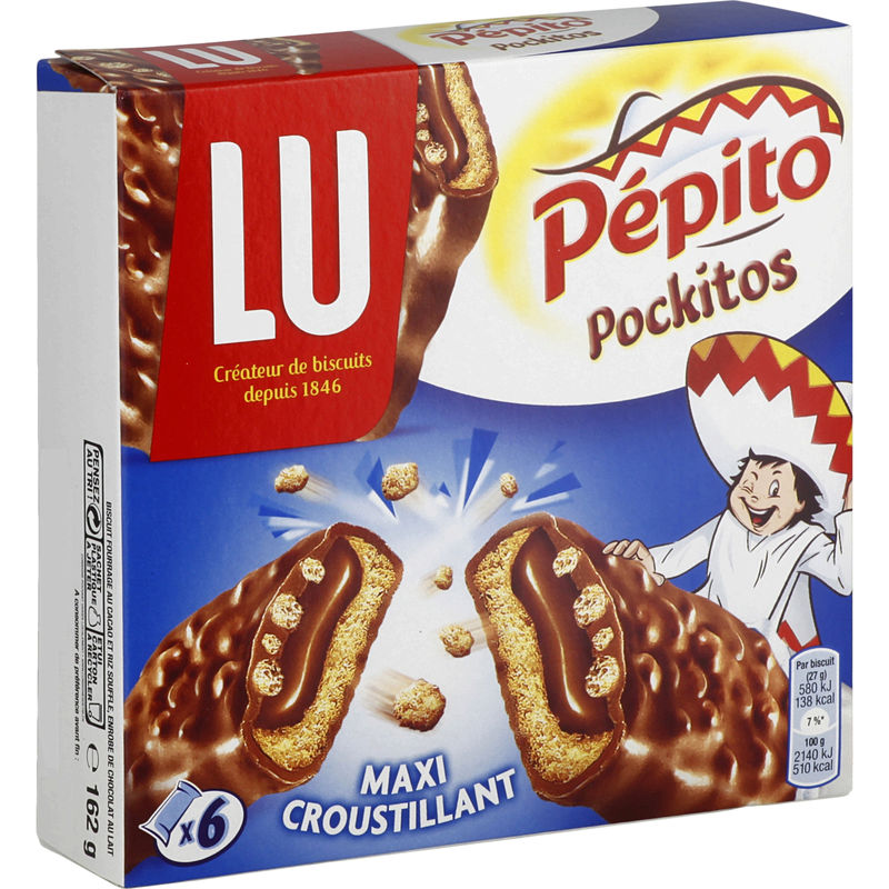 Pépito Pockitos मैक्सी क्रिस्पी x6 162g - LU