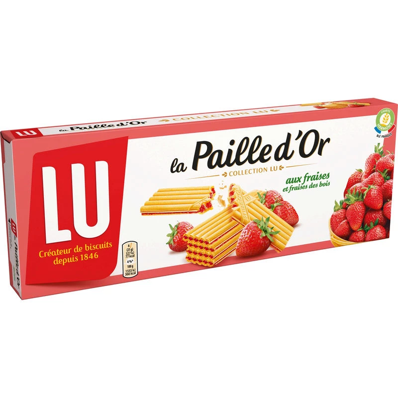 Cialde di paglia dorata alla fragola 170g - LU