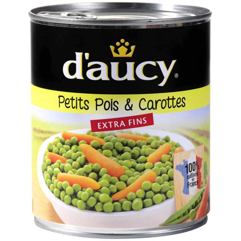 Đậu Hà Lan & Cà rốt nhỏ siêu mịn; 530g - D'AUCY