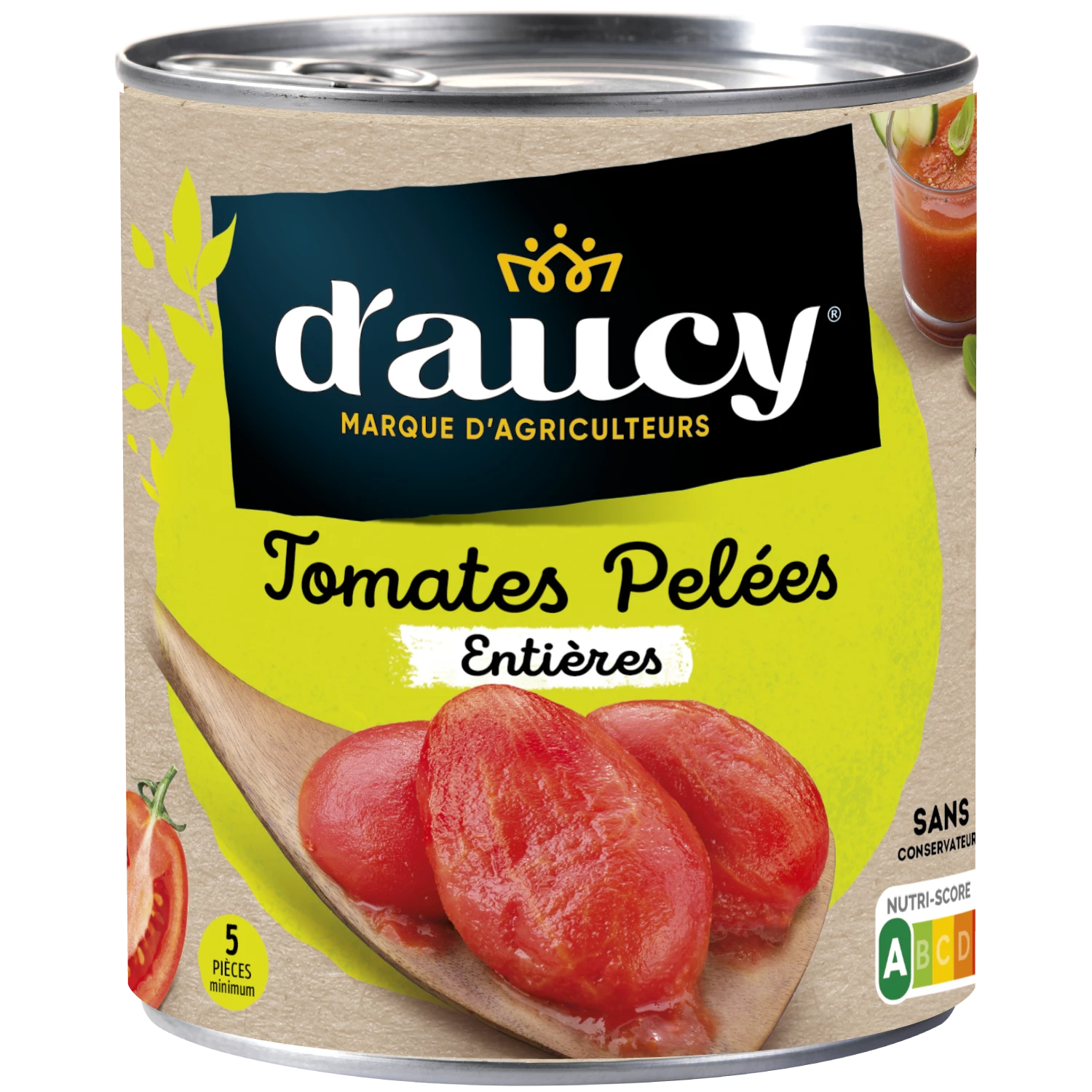 Tomate Pelées Entières; 476g - D'AUCY