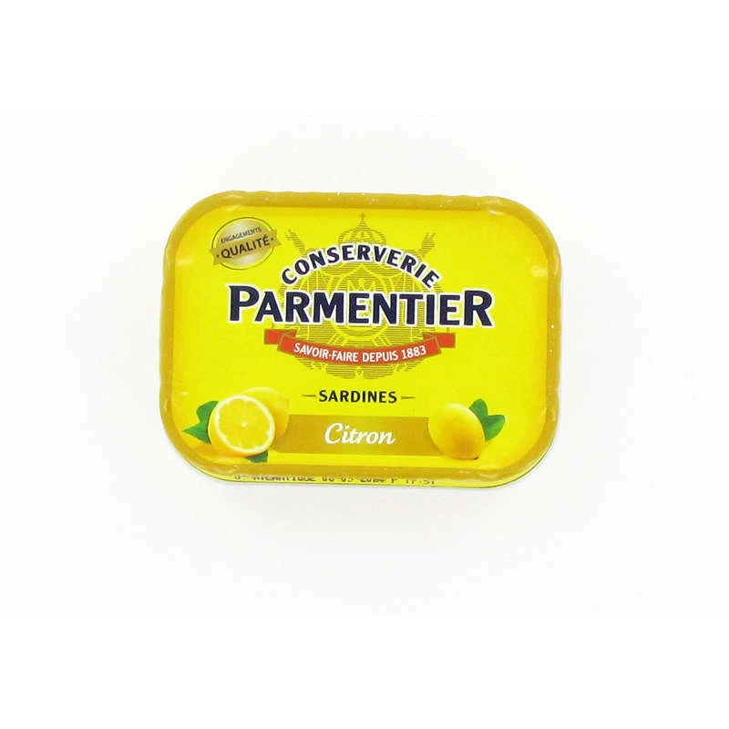 Sardinen in Sonnenblumenöl und Zitrone, 135g - PARMENTIER