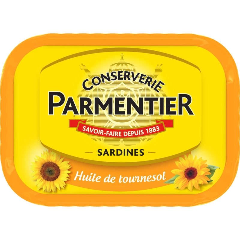 Sardines à l'Huile de Tournesol, 135g - PARMENTIER