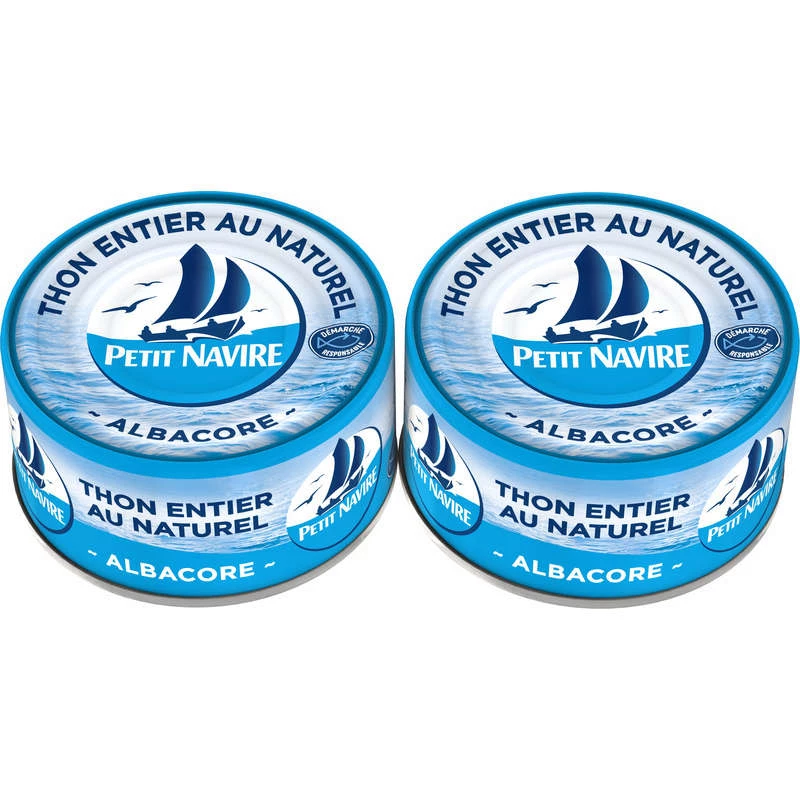 Thon Entier au Naturel Albacore, 190g - PETIT NAVIRE