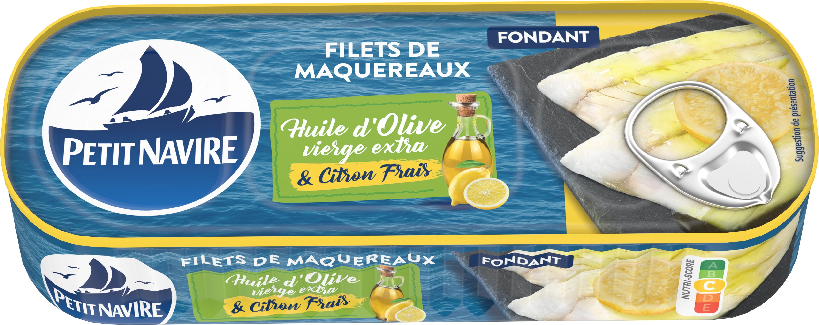 سمك الماكريل مع زيت الزيتون والليمون الطازج، 145 جرام - PATIT NAVIRE