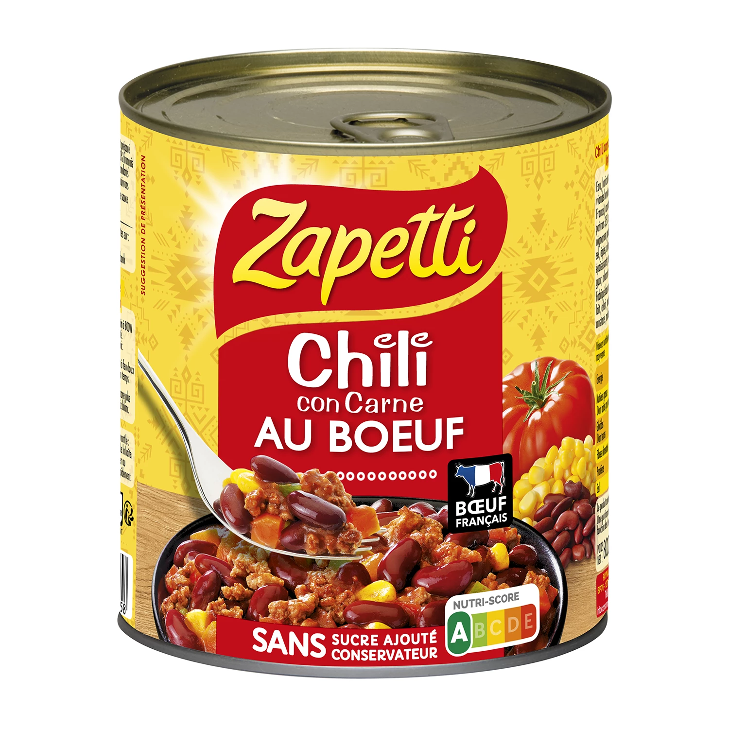 Plat Cuisiné Chili Con Carne Buf, 800g - ZAPETTI