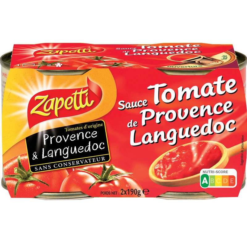 Sauce Tomate Cuisinée; 2x190g - ZAPETTI