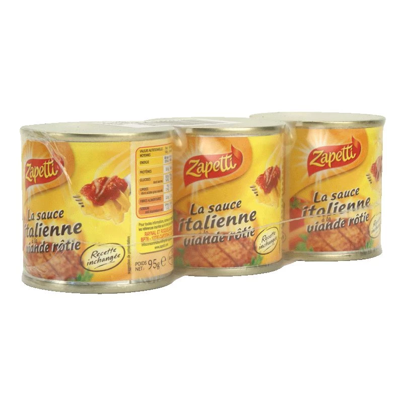 Italiaanse gebraden vleessaus; 3x95g - ZAPETTI