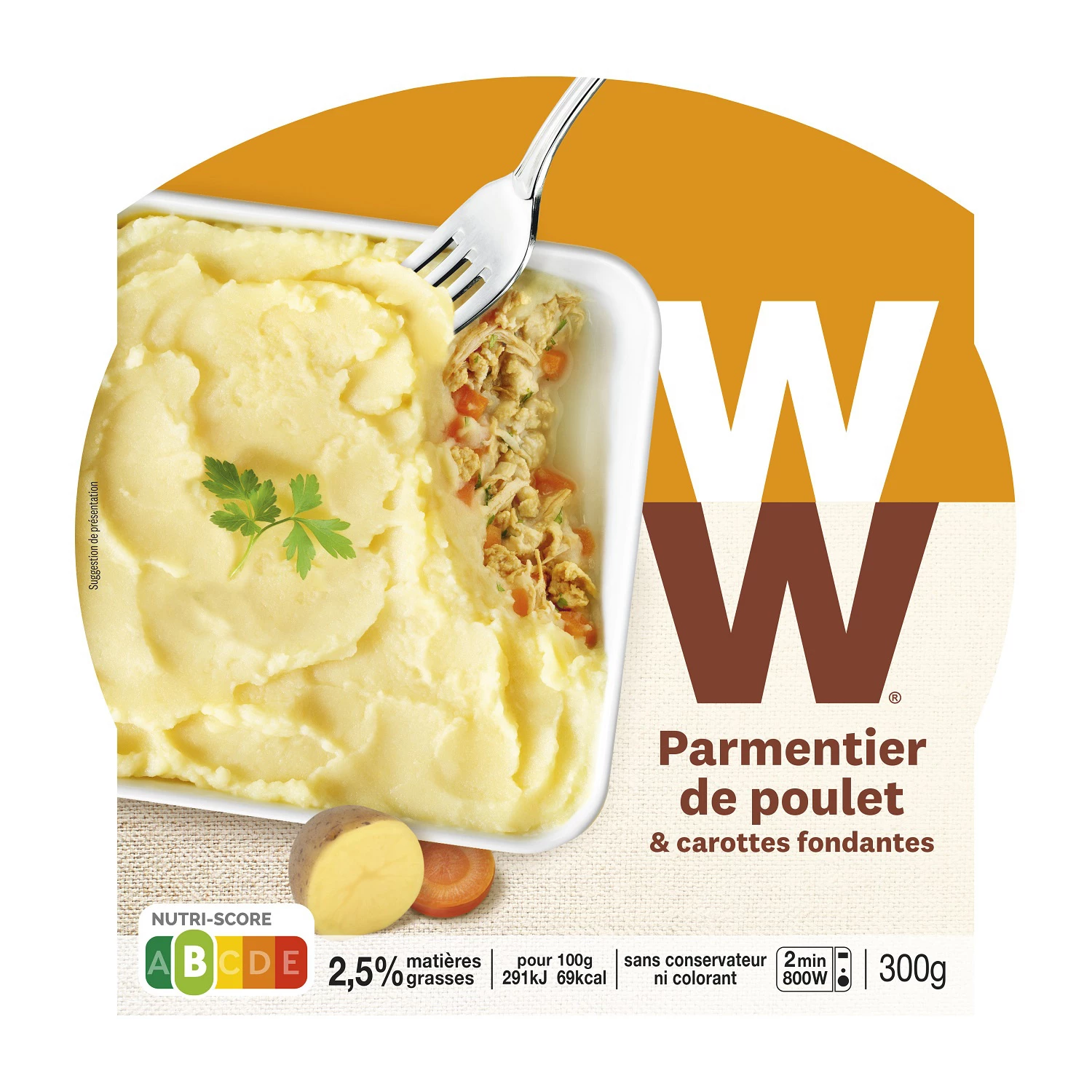 Plat Cuisiné PARMENTIER Poulet/Carottes - WEIGHT WATCHERS
