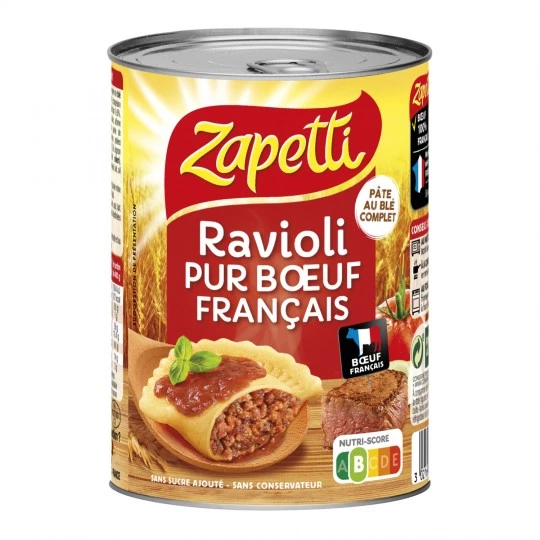 Ravioli Pur Boeuf français, 400g - Aperitif