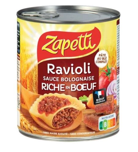 مقبلات رافيولي لحم البقر بولونيز، 800 جرام - ZAPETTI