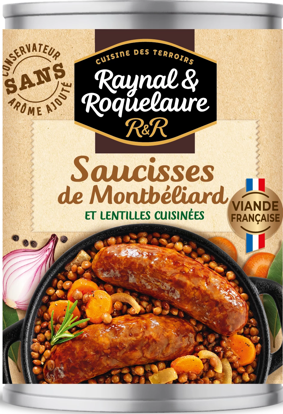 Kant-en-klare maaltijd met Montbéliard-worstjes, 400g - RAYNAL ET ROQUELAURE