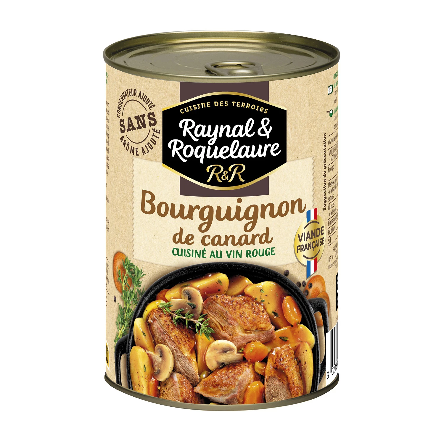 Plat Cuisiné BourguigNon de Canard, 400g -  RAYNAL ET ROQUELAURE