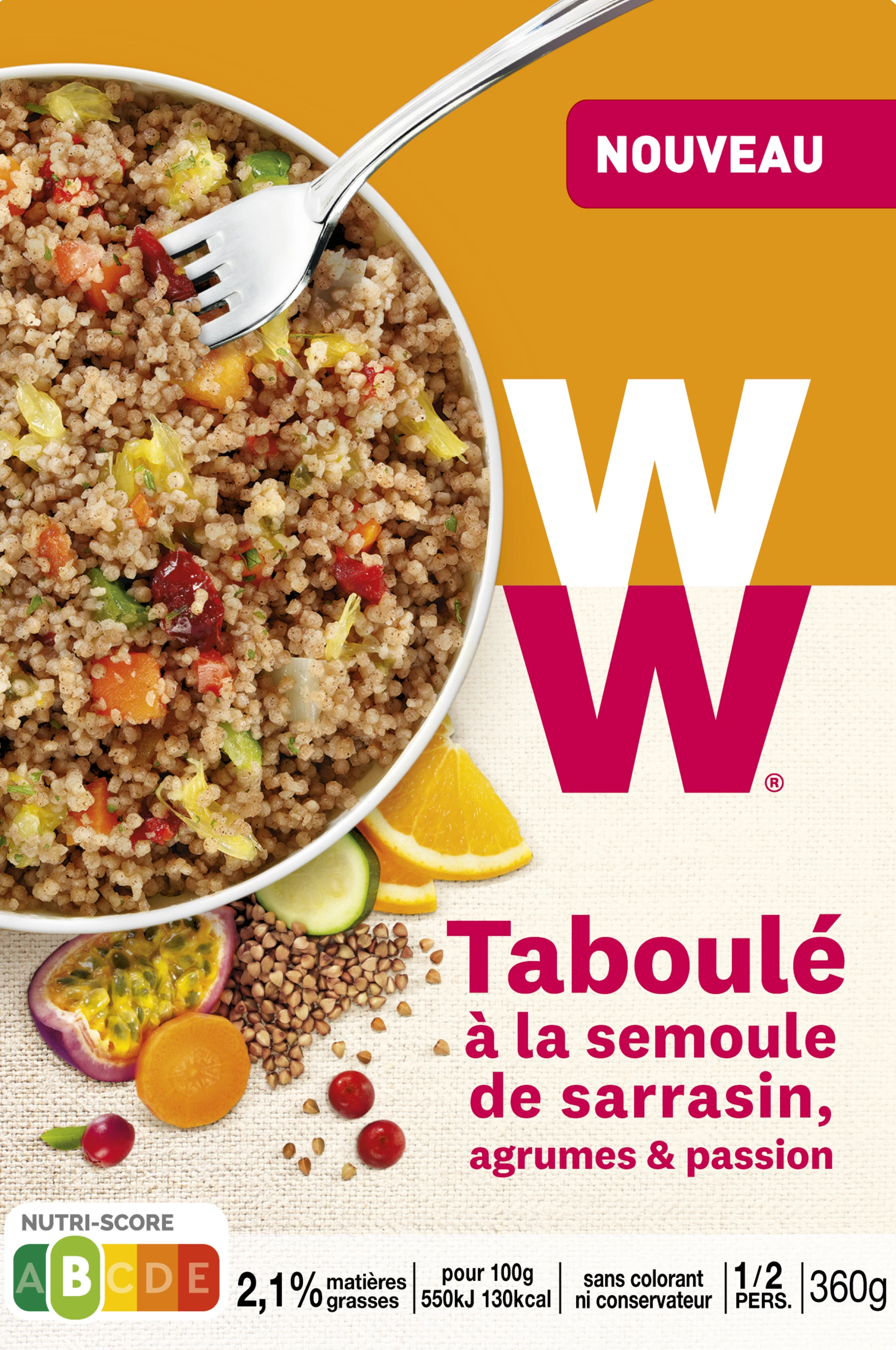 Taboulé à La semou le de sarrasin Agrumes Passion, 360g - WEIGHT WATCHERS