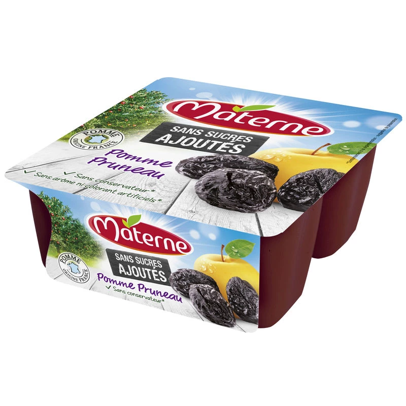 Apfel-Pflaumen-Kompott ohne Zuckerzusatz 4x100g - MATERNE