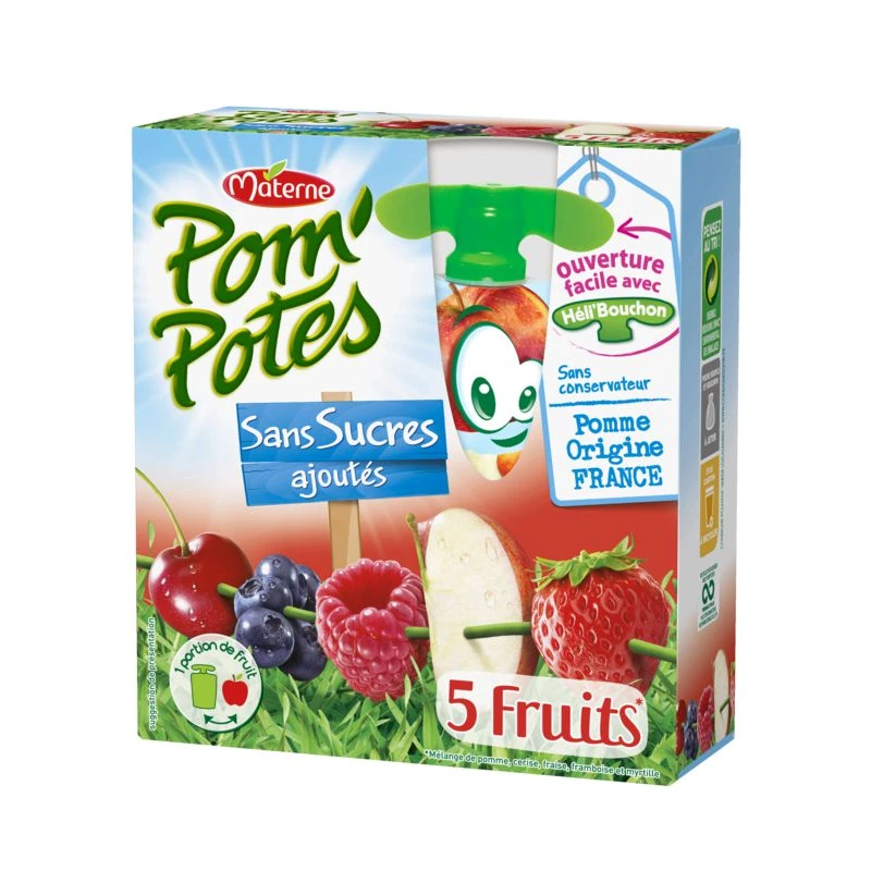 5 calabazas de frutos rojos 4x90g - POM' POTES