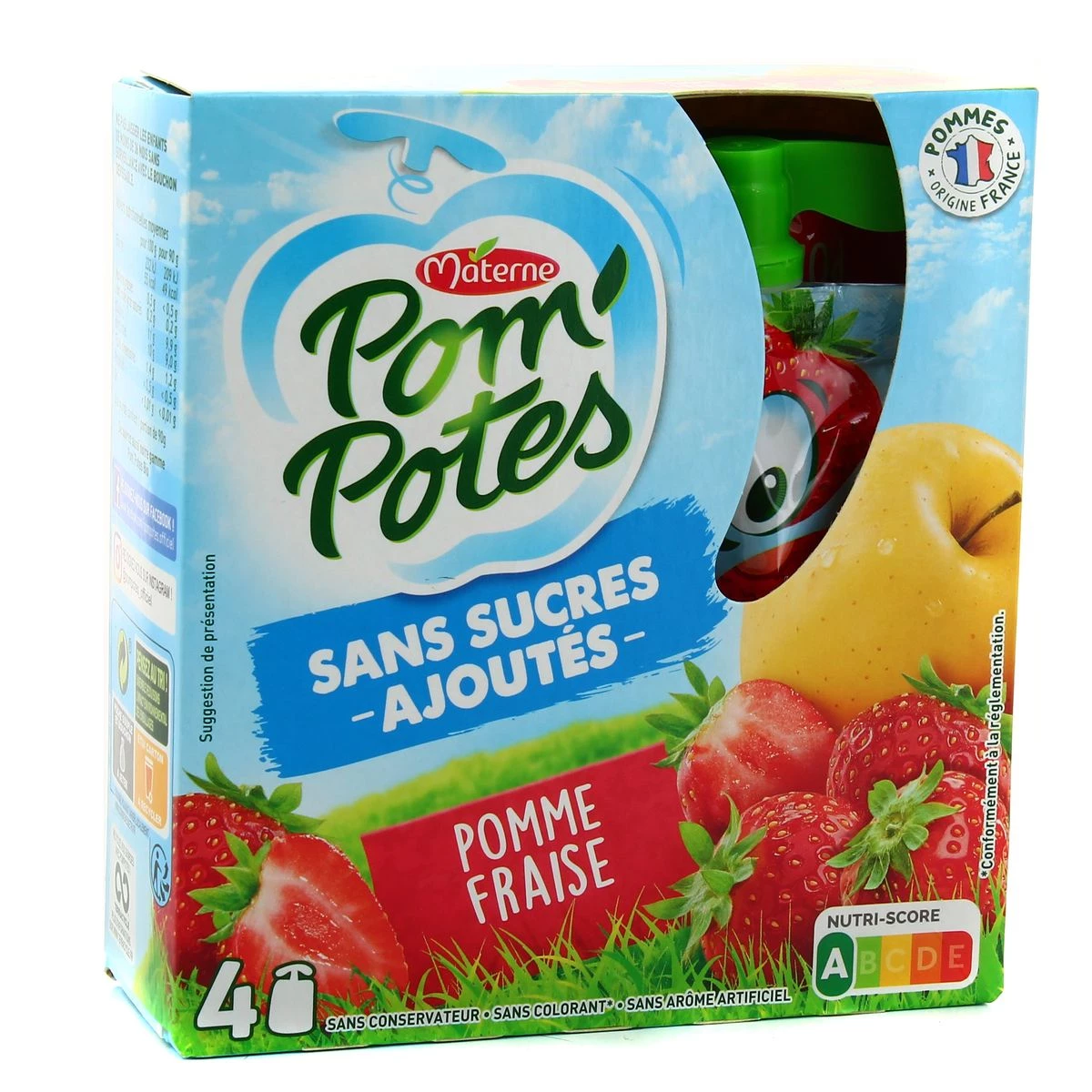 Apfel-Erdbeer-Kompott 4x90g - POM' POTES