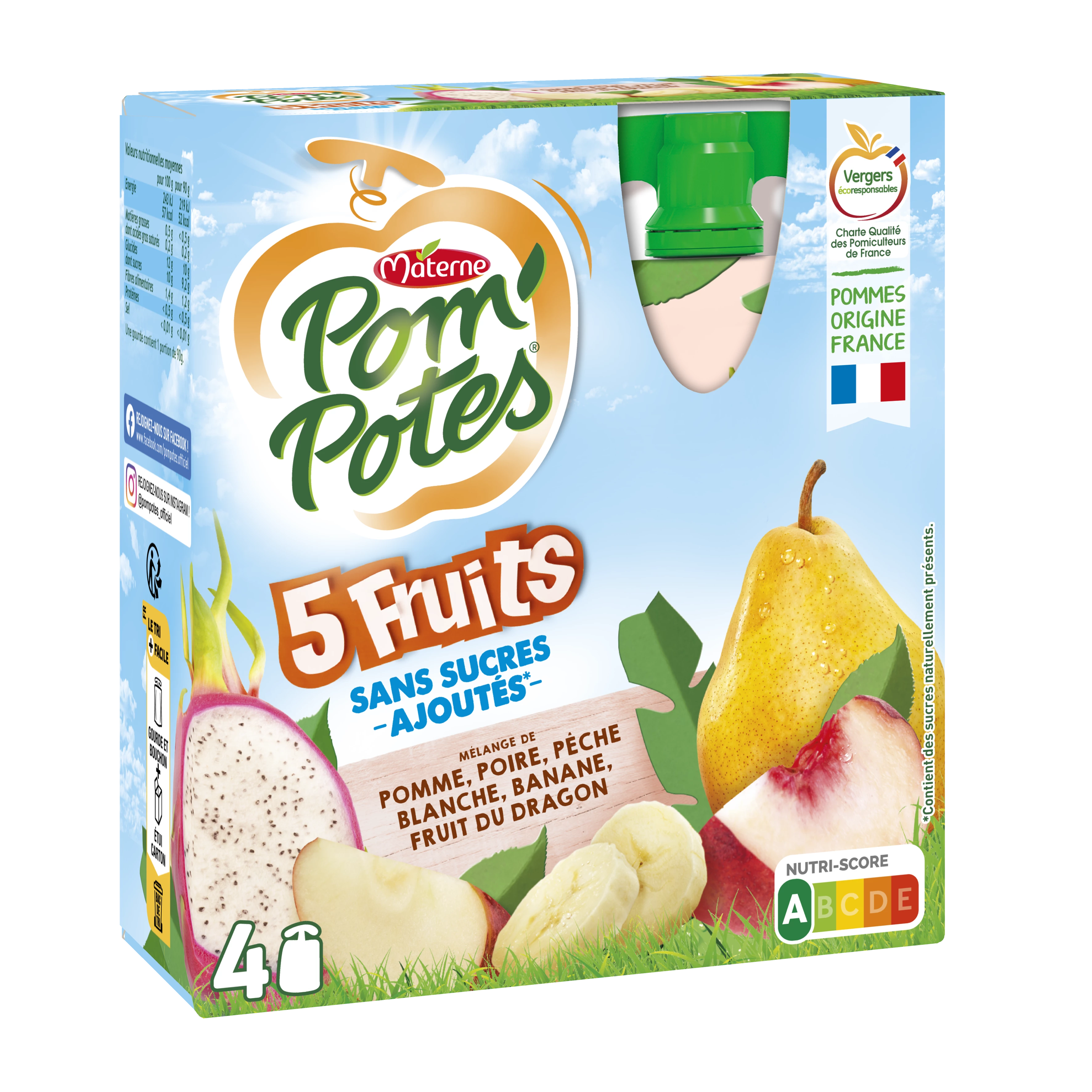 Pp Ssa 5 Fruits Blancs 4x90g