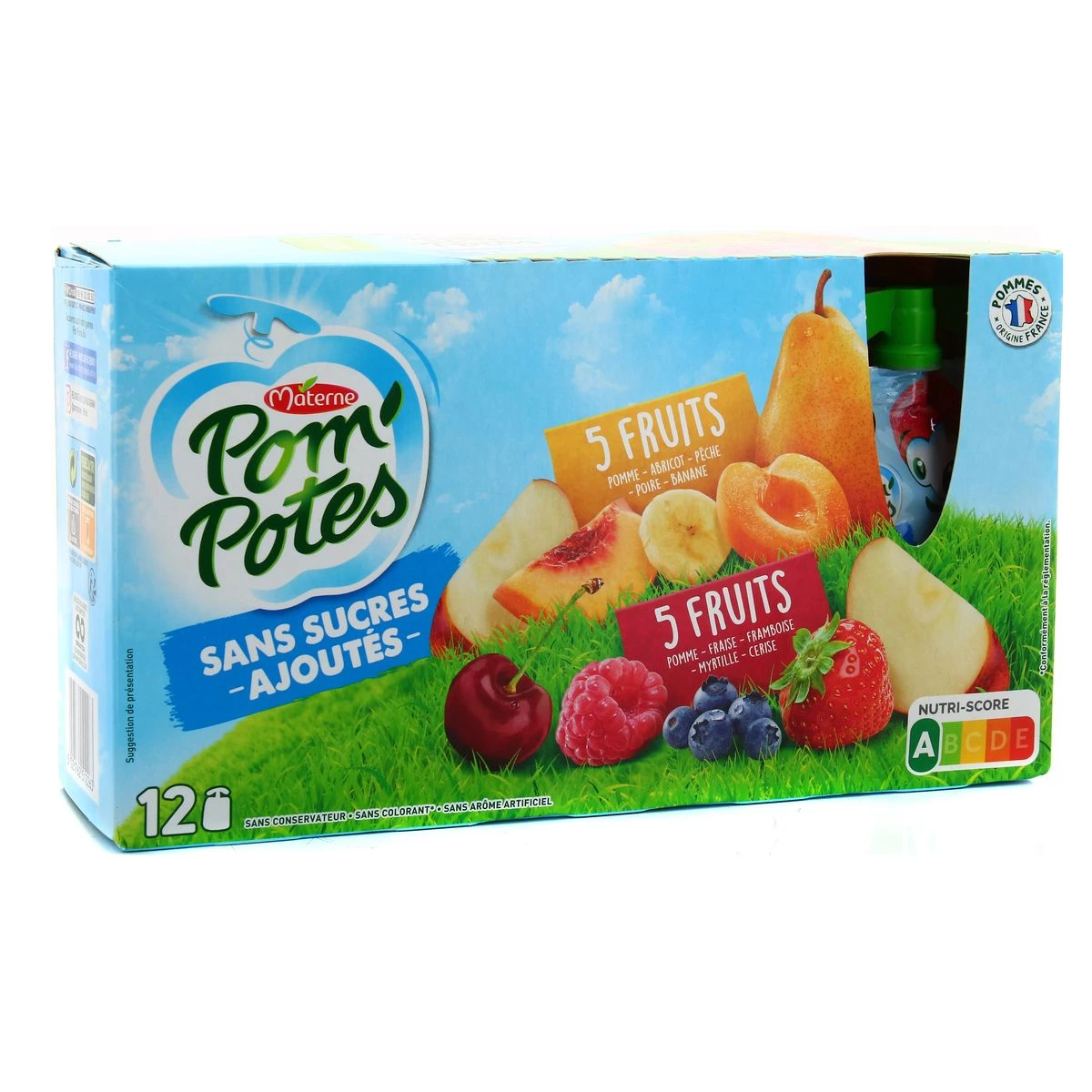 Kompott aus 5 roten Früchten und 5 gelben Früchten 12x90g - POM' POTES