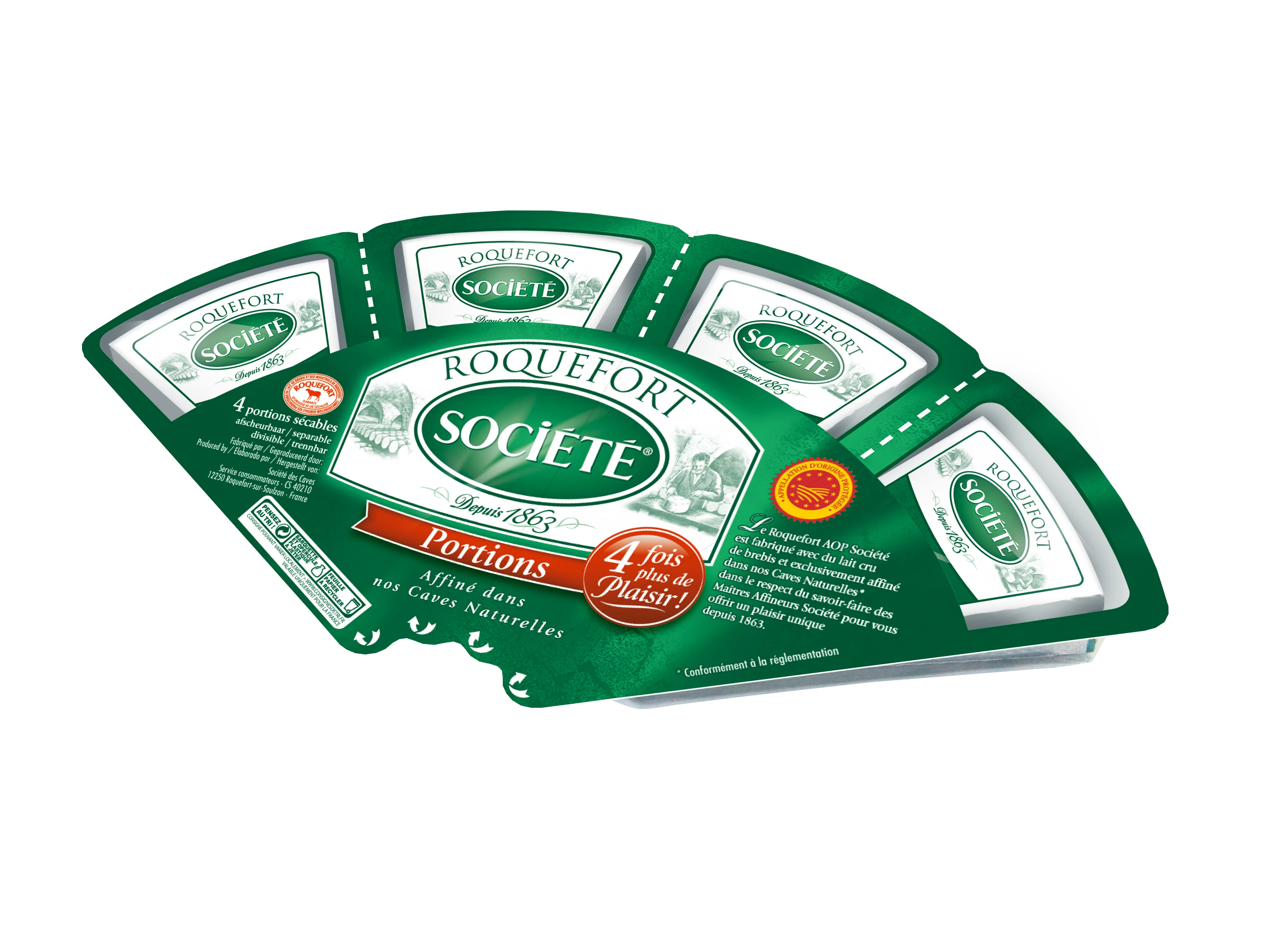 Roquefort AOC portions individuelles 4x25g