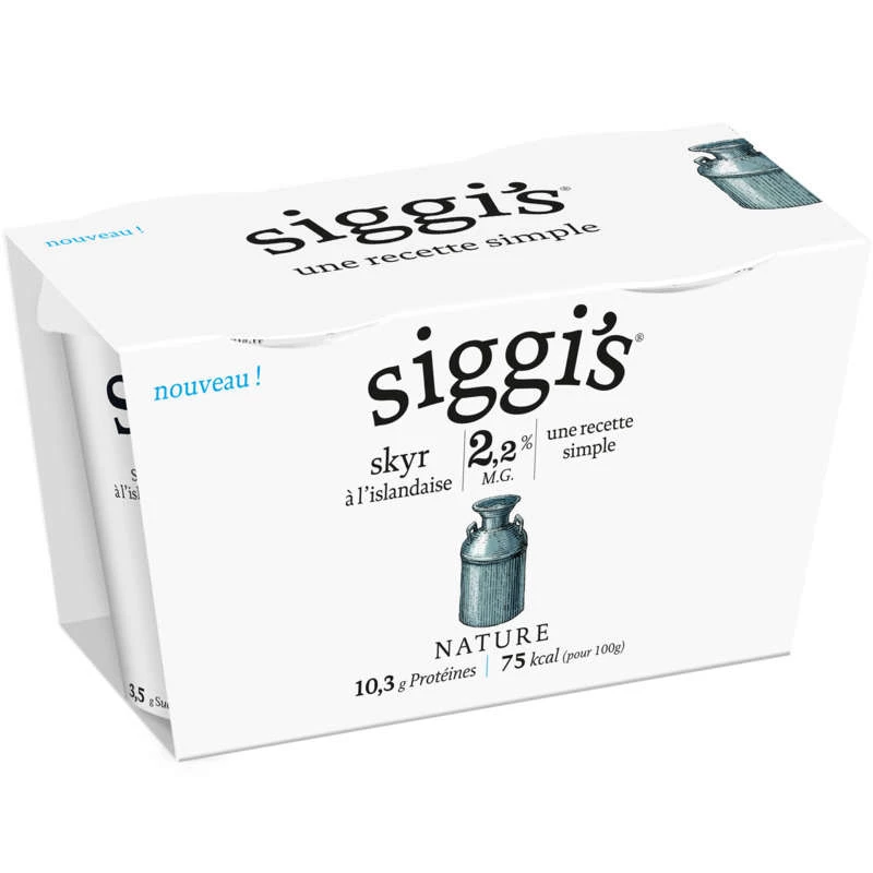 स्कीर नेचर 0% एमजी 2x140 ग्राम - Siggi's