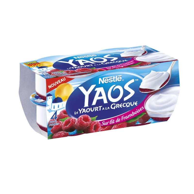 Strawberry yogurt on a bed of raspberries 4x125g - NESTLÉ