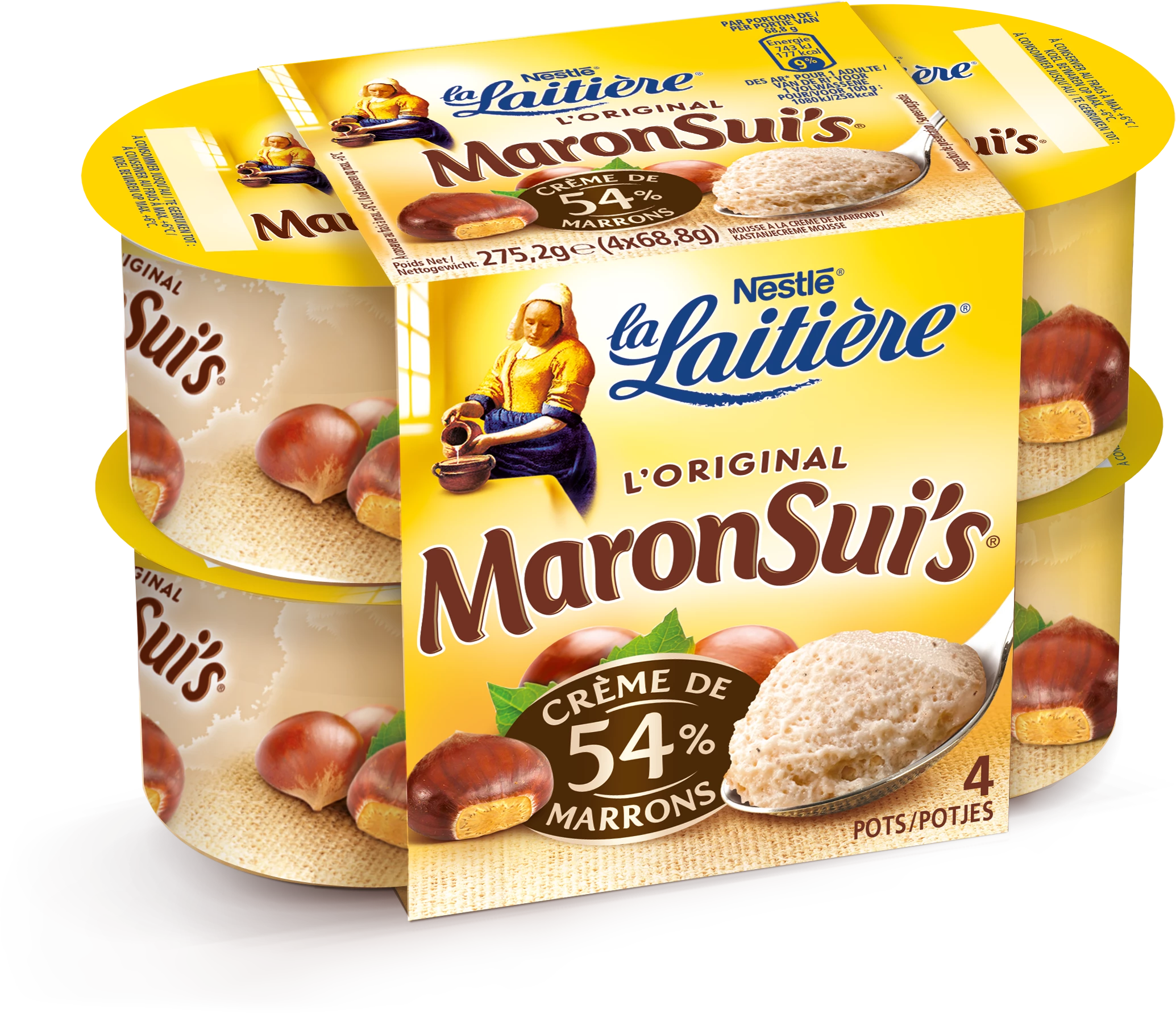 Maron chestnut cream yogurt 4x68.8g - LA LAITIÈRE