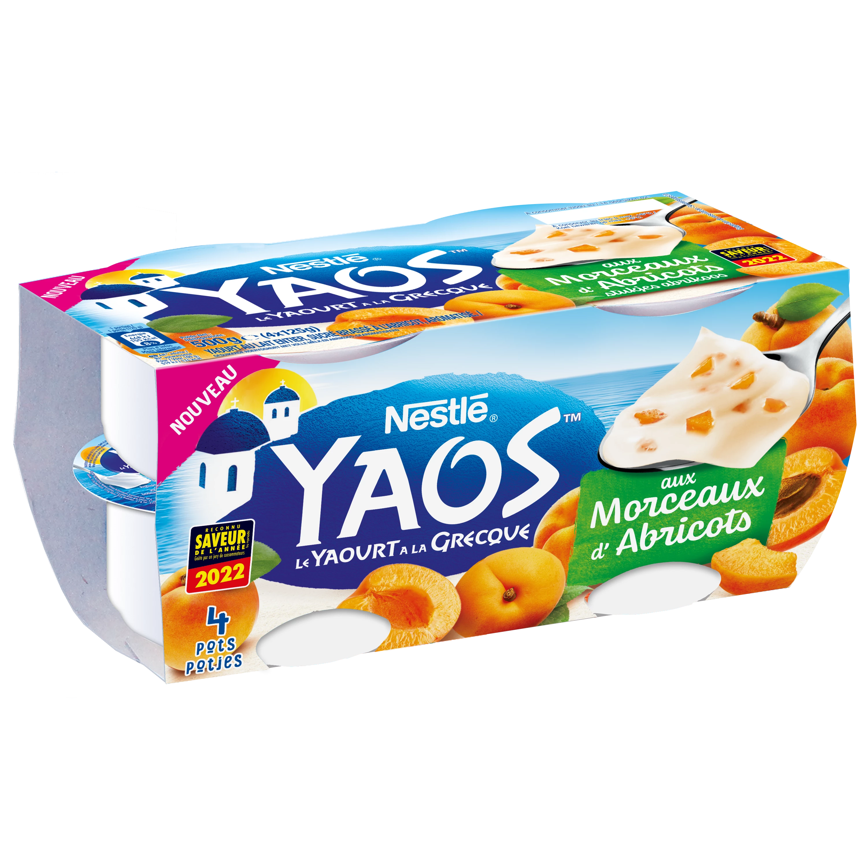 Yogurt greco con pezzi di albicocca 4x125g - NESTLÉ
