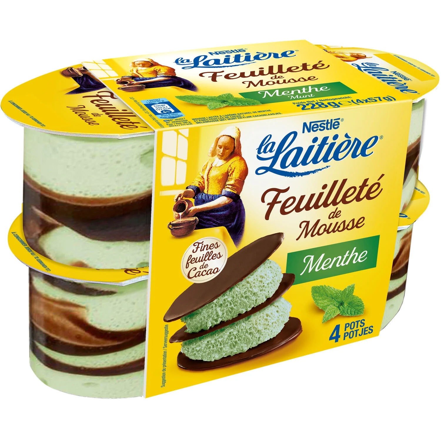 4x57g Fdm Menta Choc La Lait - LA LAITIÈRE