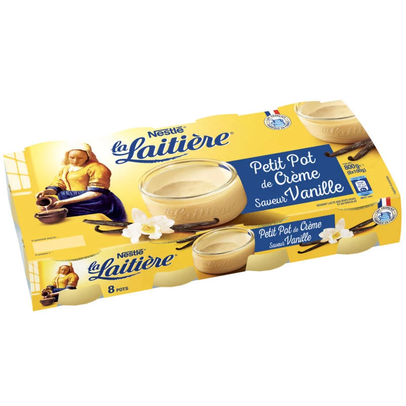 Crème Dessert Vanille 8x100g - La Laitiere