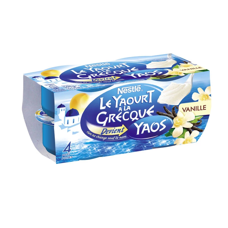 Greek yogurt Vanilla flavor 4x125g - Yaos